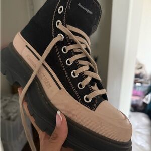 Alexander McQueen Black and Cream Women's Sneakers